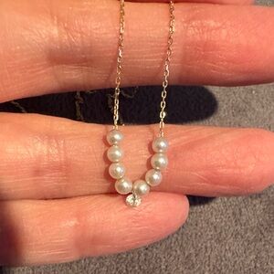 Mizuki Gold and Pearl Necklace